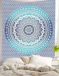 DRAVY HANDICRAFTS Tapestry Wall Hanging Mandala Ombre Tapestry Cotton Wall Hanging Tapestry Wall Hanging Wall D?cor (Multicolour, 84X54 Inches)-thumb1