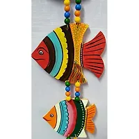 DRAVY HANDICRAFTS Hand-Painted Hanging Fish Main Door Latkan Toran Wall Decoration (Size-24 Inches, Multicolour)-thumb4