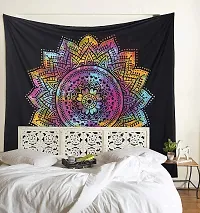 DRAVY HANDICRAFTS Tapestry Mandala Ombre Tapestry Wall Hanging Bedsheet Cotton Bedsheet Wall Tapestry Bed Wall Hanging Tapestry (Multicolour 7, Twin (84x54 Inches))-thumb1