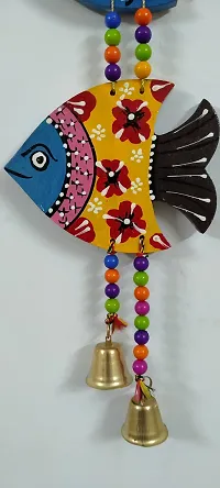 DRAVY HANDICRAFTS Hanging Fish Handmade and Hand-Painted Main Door Latkan Toran for Pooja Garden Wall Hanging Balcony Decoration Items for Room Wall D?cor for Home (Length-24 inch) (Multicolour 8)-thumb3