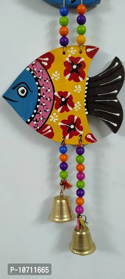 DRAVY HANDICRAFTS Hanging Fish Handmade and Hand-Painted Main Door Latkan Toran for Pooja Garden Wall Hanging Balcony Decoration Items for Room Wall D?cor for Home (Length-24 inch) (Multicolour 8)-thumb4