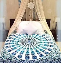 DRAVY HANDICRAFTS Tapestry Mandala Tapestry Wall Hanging Bedsheet Cotton Bedsheet Wall Tapestry Bed Wall Hanging Tapestry (Turquoise, Twin, Single (84x54 Inches))-thumb3