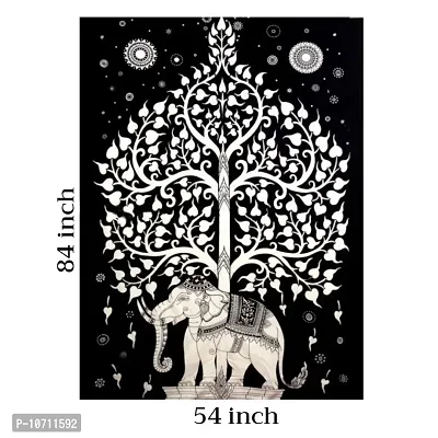 DRAVY HANDICRAFTS Tapestry Wall Hanging Mandala Tapestry Cotton Wall Hanging Tapestry Wall Hanging Wall D?cor (B/W ,Twin (Size-84x54 Inches)-thumb4