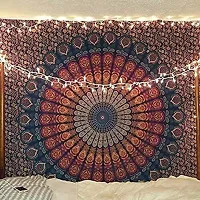 DRAVY HANDICRAFTS Tapestry Mandala Wall Hanging Cotton Bedsheet (Multicolor, Twin 84x54 inches)-thumb2