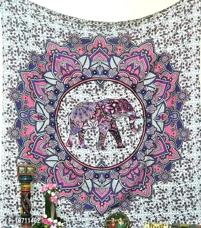 DRAVY HANDICRAFTS Tapestry Wall Hanging Mandala Tapestry Cotton Wall Hanging Tapestry Wall Hanging Wall D?cor (Multi, Twin (Size-84x54 Inches)