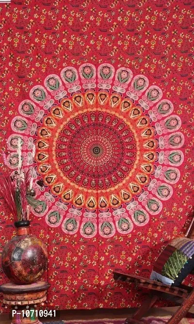 DRAVY HANDICRAFTS Tapestry Mandala Ombre Tapestry Wall Hanging Bedsheet Cotton Bedsheet Wall Tapestry Bed Wall Hanging Tapestry (Multicolour 3, Queen (100x90 Inches))-thumb5