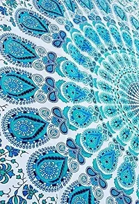 DRAVY HANDICRAFTS Tapestry Mandala Tapestry Wall Hanging Bedsheet Cotton Bedsheet Wall Tapestry Bed Wall Hanging Tapestry (Turquoise, Twin, Single (84x54 Inches))-thumb4