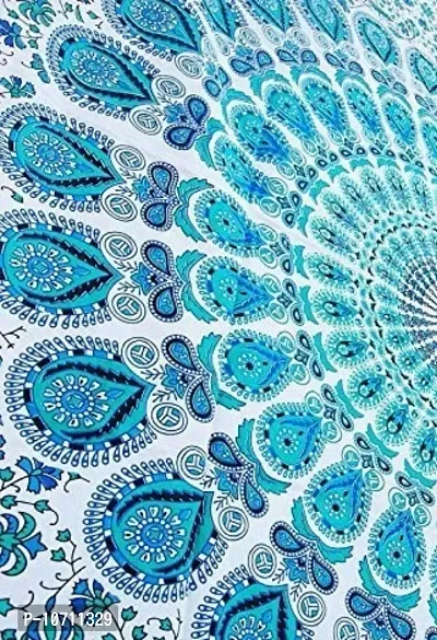 DRAVY HANDICRAFTS Tapestry Mandala Tapestry Wall Hanging Bedsheet Cotton Bedsheet Wall Tapestry Bed Wall Hanging Tapestry (Turquoise, Twin, Single (84x54 Inches))-thumb5