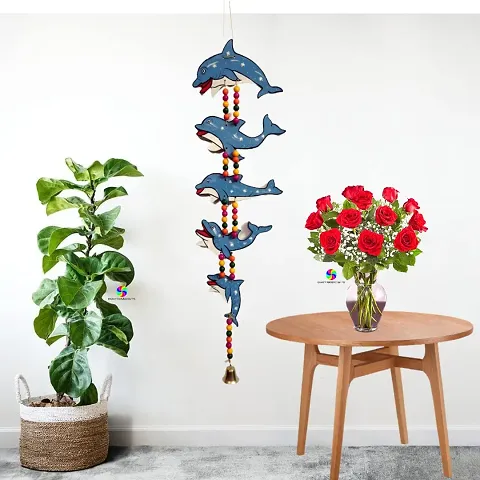 DRAVY HANDICRAFTS Hanging Fish Handmade and Hand-Painted Main Door Latkan Toran for Pooja Garden Wall Hanging Balcony Decoration Items for Room Wall D?cor for Home (Length-24 inch)