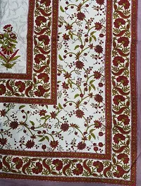 DRAVY HANDICRAFTS 300 TC Cotton Double Bedsheet Ahmadabad Rajasthani Jaipuri Printed Bedsheet Bedspread Bedcover Bedsheet with 2 Pillow Covers (Size-90x84 Inches) (Brown, Double, Queen)-thumb2