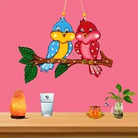 DRAVY HANDICRAFTS Hanging Birds Couple Hand-Painted Main Door Latkan Toran For Garden Decorative Wall Hanging Balcony Decoration Hanging Items For Living Room Bedroom Wall D?cor Decorative for Home (Length-12 inch)-thumb1