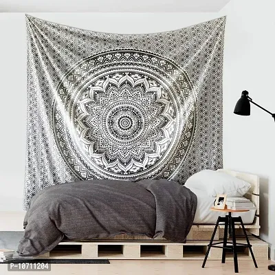 DRAVY HANDICRAFTS Tapestry Mandala Ombre Tapestry Wall Hanging Bedsheet Cotton Bedsheet Wall Tapestry Bed Wall Hanging Tapestry (Multicolour 8, Twin (84x54 Inches))-thumb4