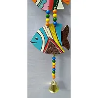 DRAVY HANDICRAFTS Hand-Painted Hanging Fish Main Door Latkan Toran Wall Decoration (Size-24 Inches, Multicolour)-thumb3