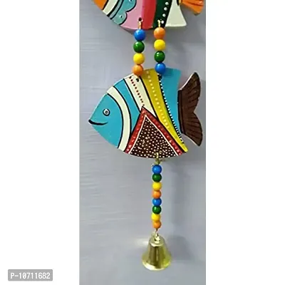 DRAVY HANDICRAFTS Hand-Painted Hanging Fish Main Door Latkan Toran Wall Decoration (Size-24 Inches, Multicolour)-thumb4