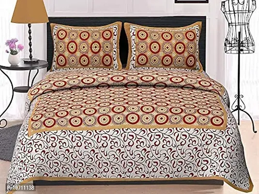 DRAVY HANDICRAFTS Double Bedsheet Rajasthani Jaipuri Traditional Printed Bedspread Bedcover Cotton Double Bedsheet with 2 Pillow Covers Size-90x84 Inches (P 1, Double, Queen)-thumb3