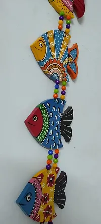 DRAVY HANDICRAFTS Hanging Fish Handmade and Hand-Painted Main Door Latkan Toran for Pooja Garden Wall Hanging Balcony Decoration Items for Room Wall D?cor for Home (Length-24 inch) (Multicolour 8)-thumb4