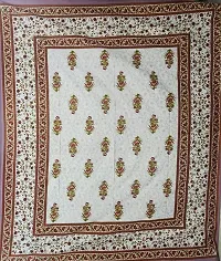 DRAVY HANDICRAFTS 300 TC Cotton Double Bedsheet Ahmadabad Rajasthani Jaipuri Printed Bedsheet Bedspread Bedcover Bedsheet with 2 Pillow Covers (Size-90x84 Inches) (Brown, Double, Queen)-thumb3