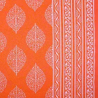 DRAVY HANDICRAFTS 300 TC Poddha Cotton Dobule Bedsheet Rajasthani Jaipuri Traditional Printed Bedspread Bedcover with 2 Pillow Covers (Orange, Double (100x90 Inches))-thumb2