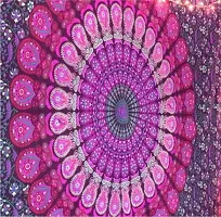 DRAVY HANDICRAFTS Tapestry Mandala Peacock Wing Tapestry Wall Hanging Bedsheet Cotton Bedsheet Wall Tapestry Bed Cover Wall Hanging Tapestry (Lavender, Queen (100x90 Inches))-thumb3