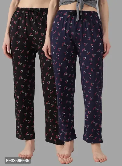 Trendy Cotton Printed Pajama For Women Pack Of 2