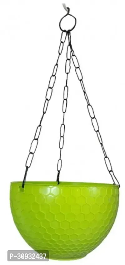 8 inch Hexa Hanging Basket green Colour