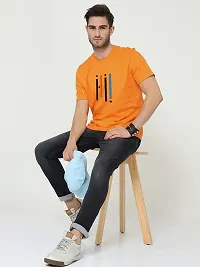 SIVACCHI Latest Stylish Men's (T07-ORA) Orange Casual T-Shirt(Medium)-thumb3