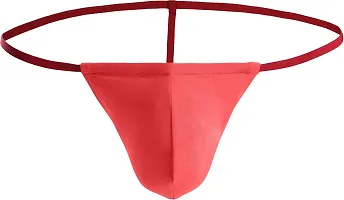 Stylish Red Polyester Solid Thongs For Men-thumb2