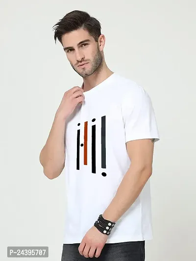 SIVACCHI Latest Stylish Men's (T05-Wht) White Casual T-Shirt(X-Large)-thumb2