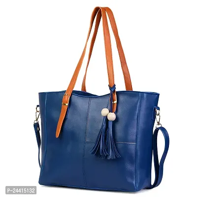 SIVACCHI Women's Latest Leather Shoulder Handbag - Blue-thumb3