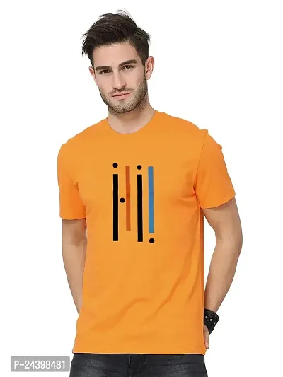 SIVACCHI Latest Stylish Men's (T07-ORA) Orange Casual T-Shirt(Medium)-thumb0