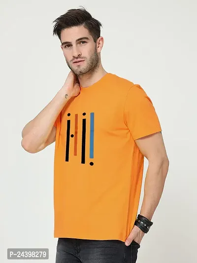 SIVACCHI Latest Stylish Men's (T07-ORA) Orange Casual T-Shirt(Large)-thumb5