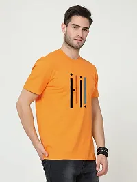 SIVACCHI Latest Stylish Men's (T07-ORA) Orange Casual T-Shirt(Large)-thumb1