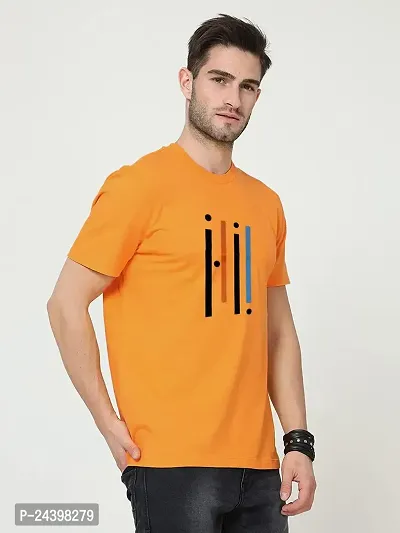 SIVACCHI Latest Stylish Men's (T07-ORA) Orange Casual T-Shirt(Large)-thumb2