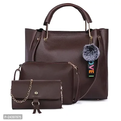 SIVACCHI Women's Latest  Stylish PU Leather Love Design Handbags (Pack Of 3)-thumb0