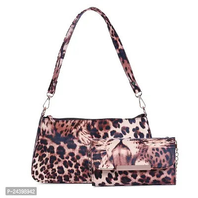 SIVACCHI TigerPrinted Women's Latest Shoulder Handbag (Dark Brown)-thumb0