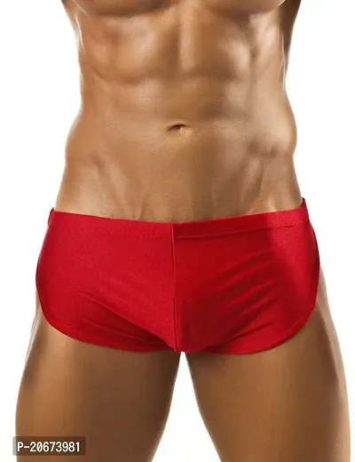 Stylish Red Polyester Solid Thongs For Men-thumb0