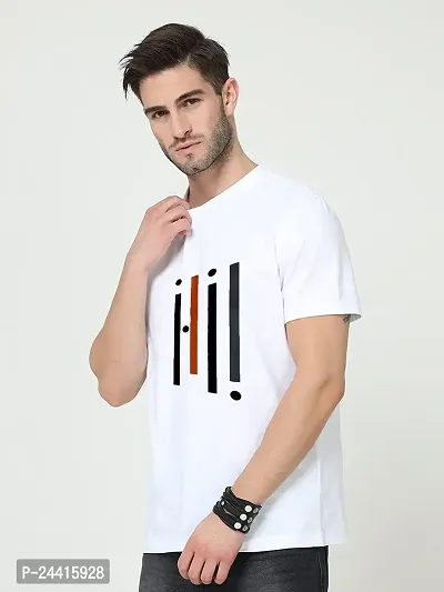 SIVACCHI Latest Stylish Men's (T05-Wht) White Casual T-Shirt(Medium)-thumb2