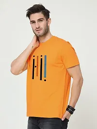 SIVACCHI Latest Stylish Men's (T07-ORA) Orange Casual T-Shirt(Medium)-thumb4