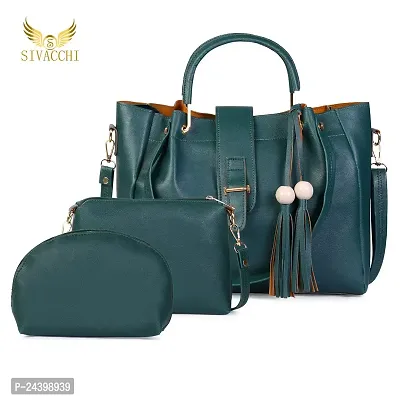 SIVACCHI Leather Women's Latest Shoulder Handbag (Green)-thumb2