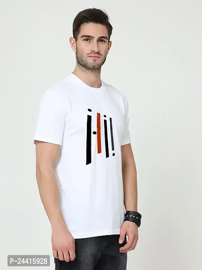 SIVACCHI Latest Stylish Men's (T05-Wht) White Casual T-Shirt(Medium)-thumb3