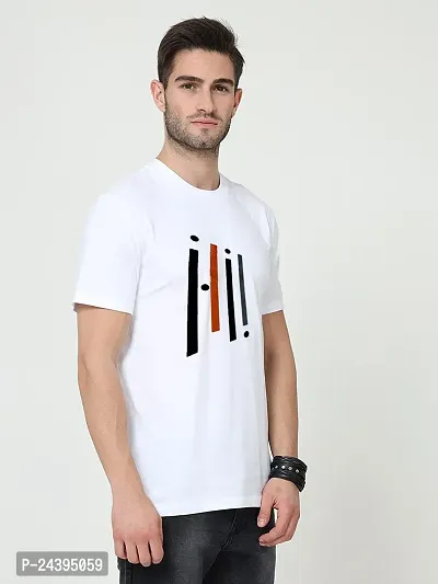 SIVACCHI Latest Stylish Men's (T05-Wht) White Casual T-Shirt(Large)-thumb3