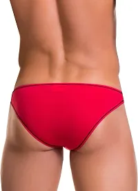 Stylish Red Polyester Solid Thongs For Men-thumb1