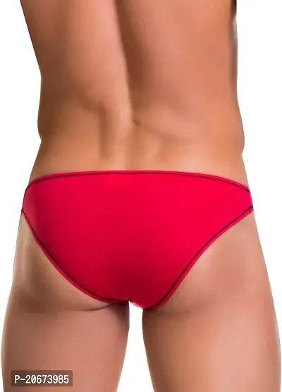 Stylish Red Polyester Solid Thongs For Men-thumb2