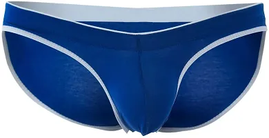Stylish Blue Polyester Solid Thongs For Men-thumb3