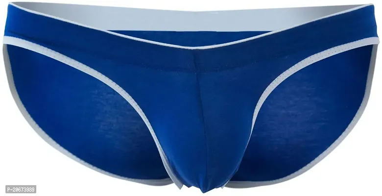 Stylish Blue Polyester Solid Thongs For Men-thumb4