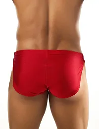 Stylish Red Polyester Solid Thongs For Men-thumb1