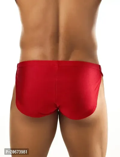 Stylish Red Polyester Solid Thongs For Men-thumb2