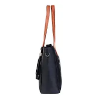 SIVACCHI Women's Latest Leather Shoulder Handbag - Black-thumb2