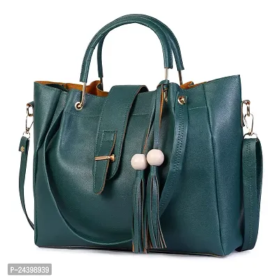 SIVACCHI Leather Women's Latest Shoulder Handbag (Green)-thumb3