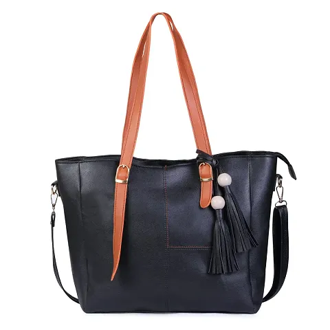 SIVACCHI Women's Latest Leather Shoulder Handbag - Black